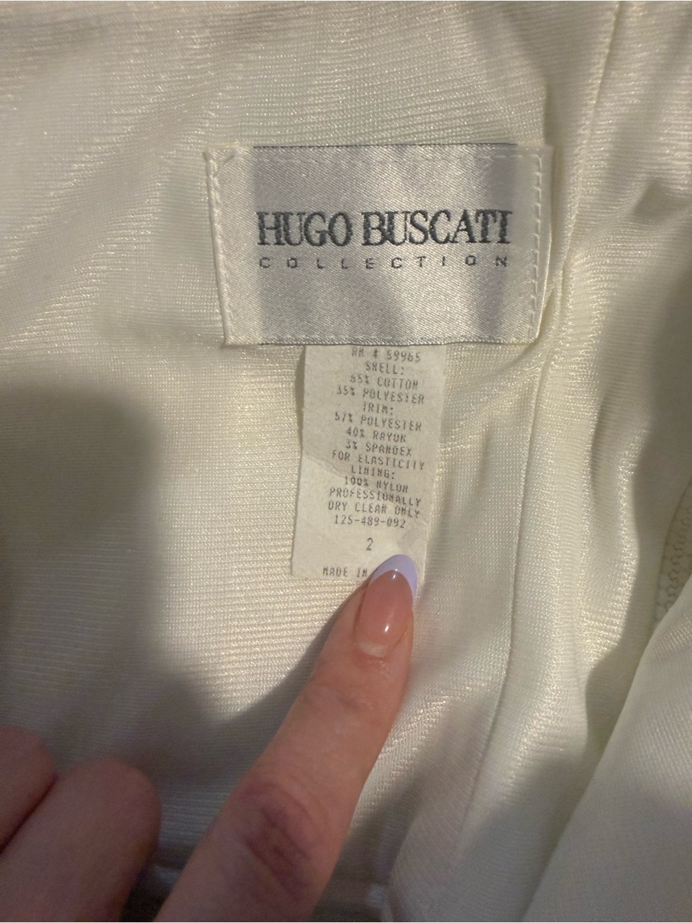 Hugo Buscati White Two Piece Set - Picture 3 of 5